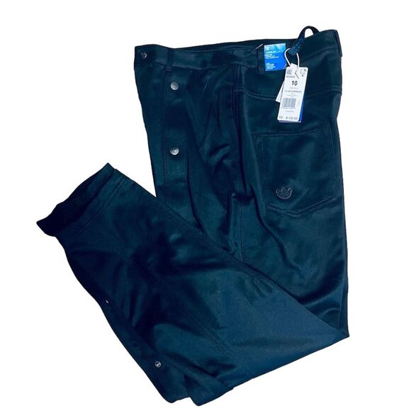 Adidas Club Adibreak Breakaway Snap Loose Fit Warmup Black Pants Women 10 NWT - Picture 14 of 16